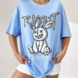 Custom Girls Fitted Drop Shoulder Streetwear Screen Printing t Shirts Organic Cotton Graphic Heavy Weight t Shirts for Women - Product Image 3