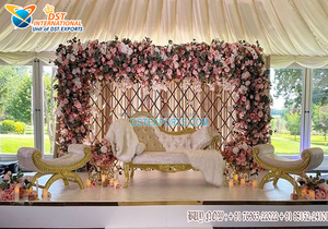 Juego de sofás tallados a mano para boda, conjunto de sofás tallados a mano de diseño, de madera, para boda, StageIndian, escenario, para novio y novia - Product Image 3