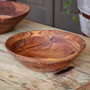 Bol de service en bois d'acacia rustique de la meilleure qualité Vaisselle en bois décorative pour un usage quotidien à domicile Taille et finition personnalisées - Product Image 5