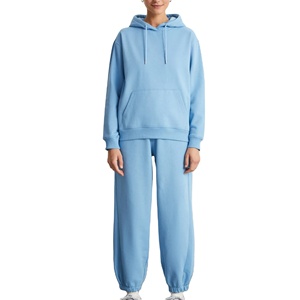 Survêtement streetwear à capuche personnalisé pour femme OEM/ODM, logo imprimé sur mesure, 100 % polyester léger, ensemble 2 pièces, coupe classique - Product Image 1