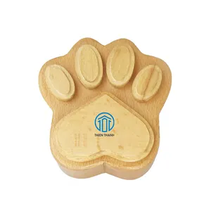 मानव पालतू बिल्ली कुत्ते की राख ओक लकड़ी दाह संस्कार कलश दाह संस्कार बॉक्स लकड़ी के उपहार के लिए सर्वोत्तम विकल्प लकड़ी का हाथ से नक्काशीदार पंजा के आकार का कलश