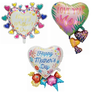 Happy mother's Day Party Balloons Photo props decorazione favore <span class=keywords><strong>con</strong></span> Bouquet di fiori cuori Design Foil Mylar Balloons garland - Product Image 2