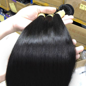 Extensions de cheveux vierges indiens lisses en vrac Remy, trame simple, pointes pleines, style tissage 1 - Product Image 3
