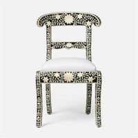 Chaises artisanales en nacre et incrustation d'os pour design d'intérieur de luxe Chaise longue de salle à manger au design floral personnalisé faite à la main