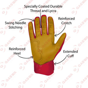 Offres Spéciales Nouveau Design Gants de frappeur de baseball personnalisés Paume en cuir de première qualité pour une adhérence et un contrôle supérieurs - Product Image 2
