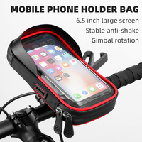 Soporte para Teléfono de Bicicleta con Pantalla Táctil de Plástico IPX4, Bolsa para Manillar de Bicicleta de Carretera de 6.5 Pulgadas con Rotación de 360 Grados, Orificio para Auriculares y Puerto de Carga