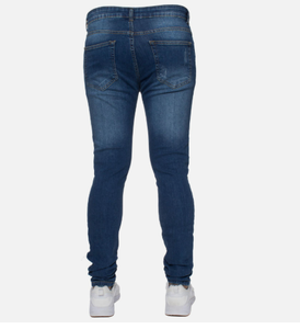 กางเกงยีนส์ผ้ายืดขาดทรงสกินนี่รัดรูปสำหรับผู้ชายปรับแต่งขนาดเอวได้ - Product Image 4