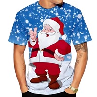 OEM Sleek Apparels propose des t-shirts pour hommes élégants et à séchage rapide, à thème de Noël, imprimés, en tricot léger, 100% polyester, vente en gros
