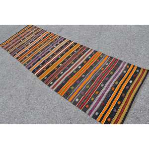 Nueva Alfombra de lana Kilim negra de 9x12, tejido plano de estilo turco Tabriz con técnica Jacquard, patrón de retazos de 2,8x9,1 pies, respaldo de látex - Product Image 4