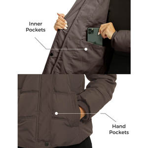 Veste d'hiver respirante en tricot personnalisée pour femmes coupe-vent chaud avec fermeture éclair et capuche - Product Image 5