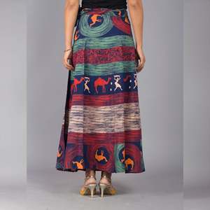 กระโปรงแมกซี่พิมพ์ลายดอกไม้ทะเลแดงระบายอากาศได้ดีผ้าซาตินปักลวดลายเทคนิคลำลอง XS ขนาดเอวธรรมชาติสำหรับฤดูใบไม้ผลิฤดูใบไม้ร่วง - Product Image 2