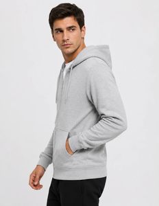 Sudadera con capucha informal para hombre con cremallera, tela suave y duradera, y capucha ajustable para un confort confiable durante viajes y actividades al aire libre. - Product Image 5