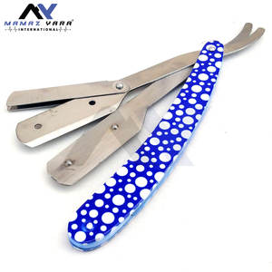 Navaja de Afeitar Manual de Una Sola Hoja para Barbero, Cuchilla de Afeitar Profesional para Hombres, Navaja Recta Personalizada con Diseño Impreso - Product Image 1