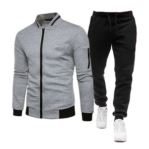 Ensemble de survêtement 2 pièces zippé pour homme – Collection automne décontractée avec imprimé, pantalon de jogging respirant – Vente en gros - Product Image 5