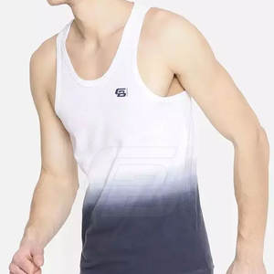 Haute qualité hommes sans manches Muscle Fit Gym débardeur personnalisé Polyester vêtements de sport Singlet respirant décontracté entraînement tricoté - Product Image 5