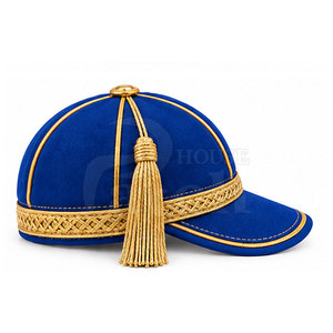 Chapeau d'honneur traditionnel haut de gamme, couvre-chef cérémoniel formel avec bande couronnée, pompon décoratif, design personnalisé pour événements et présentations - Product Image 3