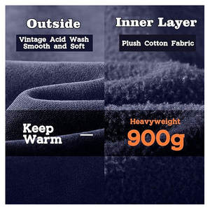 เสื้อฮู้ดแบบสวมหัวแนวสตรีทแวร์ผ้าคอตตอนโอเวอร์ไซส์ใส่ได้ทั้งชายและหญิงผ้าฝรั่งเศสเทอร์รี่น้ำหนักมาก - Product Image 5