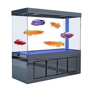 Acuario <span class=keywords><strong>Grande</strong></span> de Alta Capacidad Fabricado por Profesional de Vidrio, Tanque de Peces Cuadrado Personalizado para Decoración Otoñal del Hogar - Product Image 3