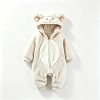 Combinaison bébé en peluche mouton crème personnalisée, combinaison bébé à capuche en polaire agneau, combinaison costume animal mouton pour nouveau-né