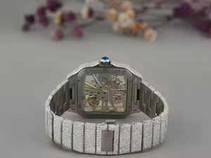 Lujoso reloj deportivo cuadrado de acero inoxidable para hombre, números romanos, diseño de esqueleto, estilo Hip Hop, cuarzo, moda antigua - Product Image 4