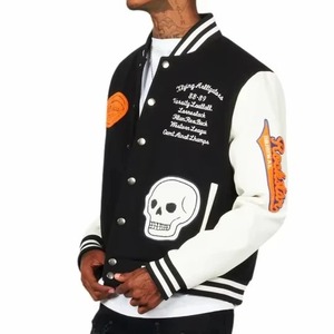 Veste universitaire pour hommes et femmes, mélange de coton, col montant, broderie personnalisée, nom et numéro, style baseball, streetwear, manteau d'hiver - Product Image 4