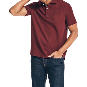 Piqué de algodón de punto sólido de primera calidad para hombre para camisa Classic Fit Quick Dry Transpirable Performance Active Casual - Product Image 2