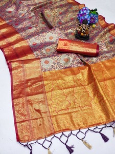Nouveau lancement Pure Kanjivaram Silk Sarees avec des vêtements de fête super doux et soyeux - Product Image 3