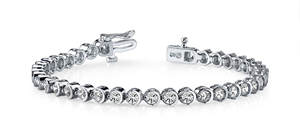 Pulsera de tenis de diamante cultivado en laboratorio de 1,01 quilates de estilo Vintage, Oro Sólido de 14 quilates con bola de piedra principal de perla/patrón de números, regalo perfecto - Product Image 3