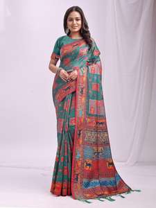 VASTRALOOM ASTITA-Sari indien en lin et coton, réversible, décontracté, toutes saisons, fournisseurs de gros pour femmes, mariage Diwali - Product Image 5