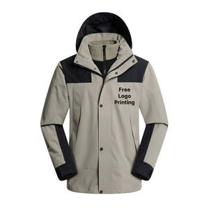 Veste d'hiver softshell à col montant, épaisse et chaude, décontractée unisexe, OEM, vêtements pour hommes avec tissu teint en tissu uni - Product Image 5