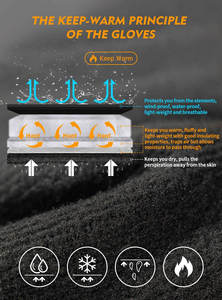 Nuevo diseño Guantes de esquí de invierno de dedo completo Guantes deportivos al aire libre con calefacción Clima frío Snowboard Esquí Guantes de cuero - Product Image 3