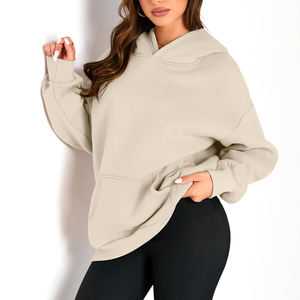 2025 cuello alto mujeres de gran tamaño pesado sudaderas con capucha de algodón polar para mujeres precio razonable - Product Image 1