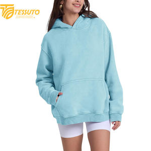 เสื้อครอปไซส์ใหญ่พิเศษสำหรับผู้หญิงเสื้อมีฮู้ดแฟชั่นผ้าฝ้าย100% สั้นโอเวอร์ไซส์สำหรับผู้หญิง - Product Image 2