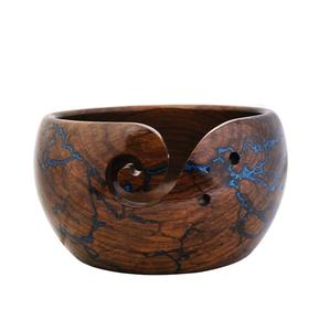 Cuenco para Hilos Grande de Madera de Palisandro, 7 Pulgadas de Diámetro x 4 Pulgadas de Altura, Cuenco Pequeño para Hilos, Regalo, Cuenco de Almacenamiento de Hilos de Madera de Haya Premium Hecho a Mano - Product Image 1