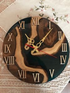 นาฬิกาไม้อีพ็อกซี่ติดผนังทำด้วยมือทำจากไม้เรซินอีพ็อกซี่นาฬิกาแขวนผนัง - Product Image 5