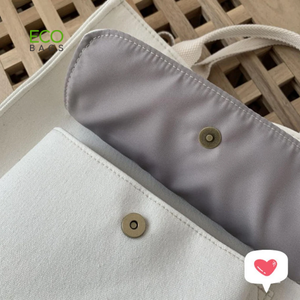 กระเป๋าช้อปปิ้งผ้าฝ้าย100% สำหรับผู้หญิงเป็นมิตรต่อสิ่งแวดล้อมพิมพ์โลโก้ตามสั่ง - Product Image 3