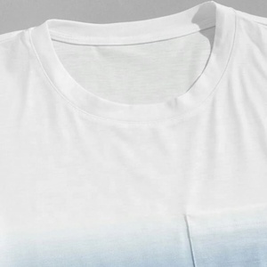 Camiseta de algodón suave en blanco con logotipo personalizado OEM, Camiseta básica con detalle de bolsillo de manga corta para hombre - Product Image 4