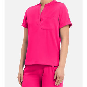 เสื้อสครับคอจีนสำหรับผู้หญิงเสื้อสครับสีแดงเสื้อขัดทางการแพทย์สำหรับผู้ชายผู้หญิง - Product Image 6