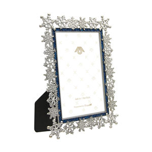 Cadre photo rectangulaire en alliage de zinc bleu marine personnalisable motif flocon de neige pour la décoration de la maison de Noël disponible en plusieurs couleurs - Product Image 2