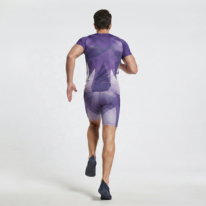 Conjunto de Camiseta de Fútbol Sublimada con Diseño Geométrico Morado para Hombre, Secado Rápido, Ajustada, Manga Corta, para Todas las Temporadas - Product Image 4