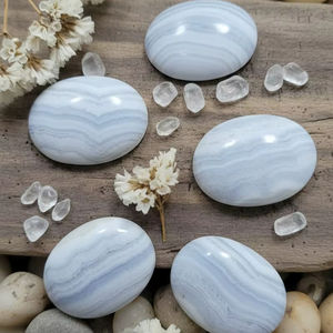 Agate bleue naturelle en cabochon, pierre précieuse bleue clair apaisante, pierre précieuse en vrac de forme mixte pour la fabrication de bijoux, 20% de réduction et cadeau du Nouvel An - Product Image 3