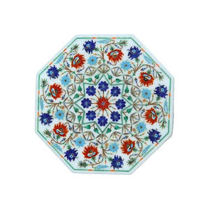 Joyero con incrustaciones de mármol, caja de almacenamiento de trabajo hecha a mano con arte de filigrana semipreciosa, regalo de boda decorativo - Product Image 3