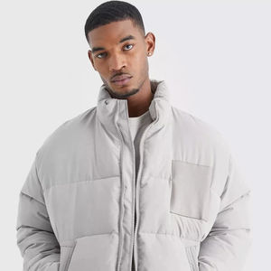 Vente en gros sur mesure Veste bouffante pour hommes High Street hiver imperméable rembourré bulle matelassée longue col montant tissu personnalisé pour l'extérieur - Product Image 1