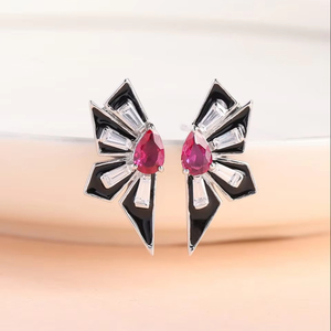 ต่างหูแฟชั่นสไตล์โบฮีเมียนสำหรับผู้หญิง ดีไซน์เคลือบเงา ผลิตจากโรงงานโดยตรง ราคาสุดคุ้มจากอินเดีย - Product Image 1