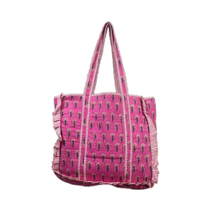 Grand sac fourre-tout matelassé bohème surdimensionné pour femmes, en coton fait main, avec fermeture éclair, chaînes portables, couleur unie, pour la nuit, la plage, les courses - Product Image 2