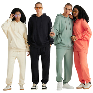 100% sudaderas con capucha de algodón para Hombre Sudaderas con capucha lisas en blanco logotipo personalizado ropa bordada Terry Hoodie Set Unisex para hombres - Product Image 1