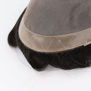 Parche para el cabello con borde de monofilamento básico/tupé para hombres, grado de cabello Remy, estilo de onda profunda suelta, tipo de cabello indio, técnica de Base Mono - Product Image 2