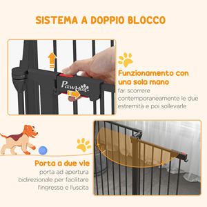 PawHut Puerta Plegable y Modular para Perros de Tamaño Mediano en Metal y Plástico, 123x102x90 cm, Negro - Product Image 6
