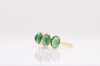 Tendance 100% pierre de naissance naturelle émeraude tanzanite pierre précieuse naturelle 18K or jaune pur empilable anneaux d'éternité pour son OEM