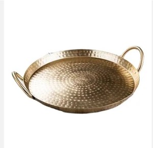 Bandeja de servicio rectangular grande personalizada, bandeja de Metal de Arte Moderno con patrón de chapado, vajilla de boda, función decorativa de India - Product Image 6